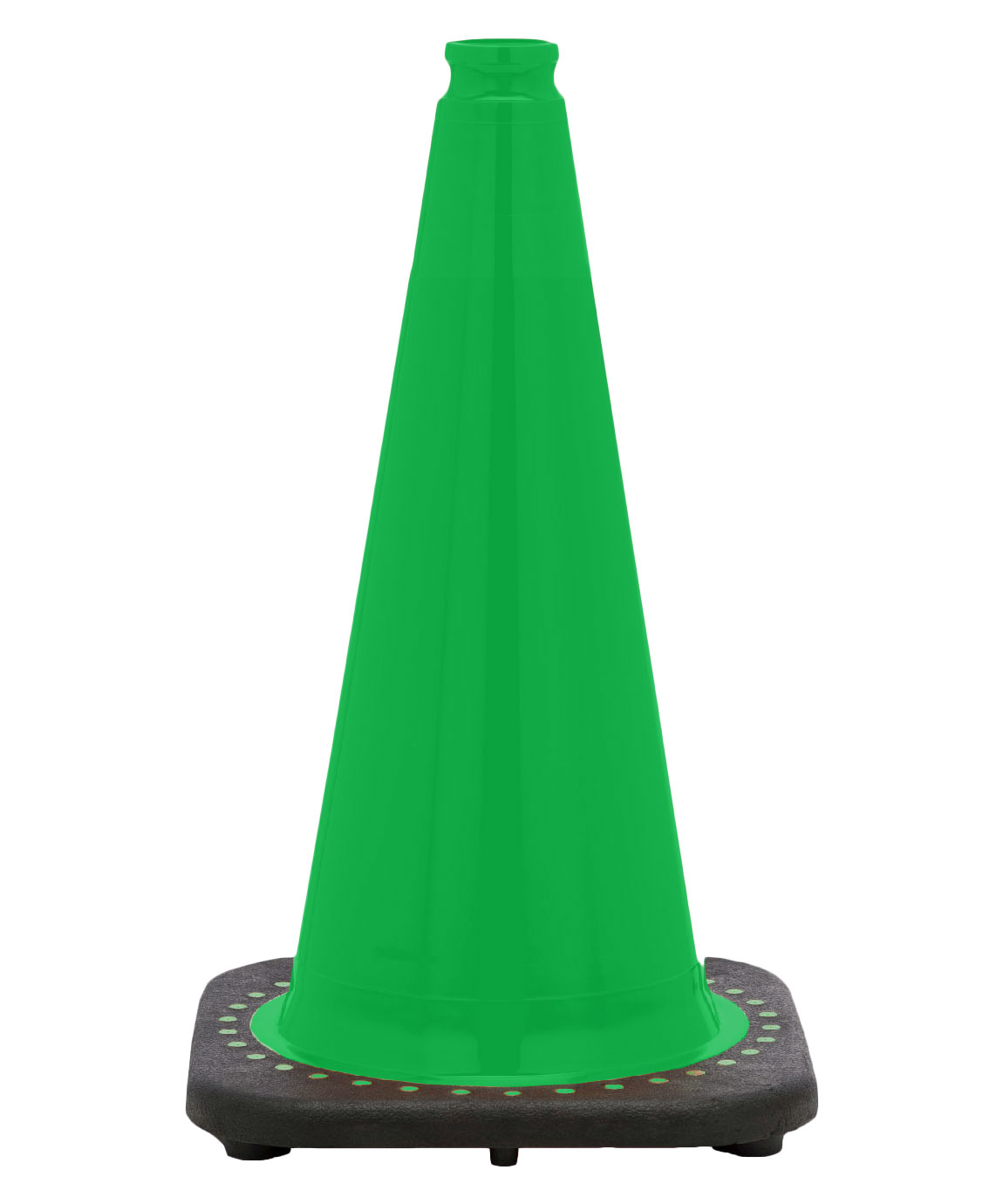 18" Kelly Green Traffic Cone Black Base, 3 lbs Traffic Cones For Less