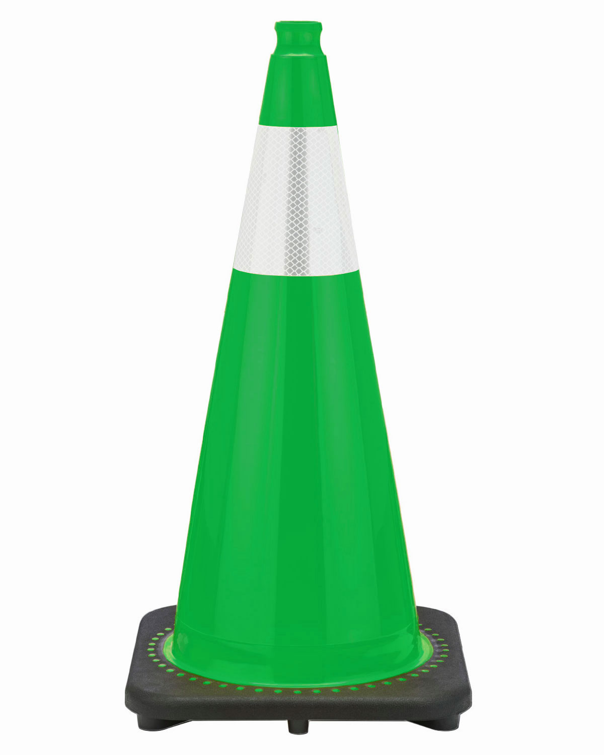 28" Kelly Green Cone Black Base, 7 lbs w/6" Reflective Collar