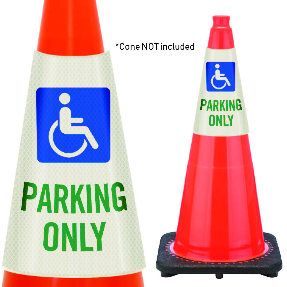 Handicapped Parking Only Reflective Cone Message Collar
