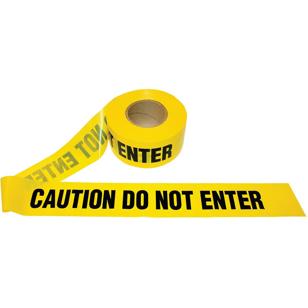 Barricade Tape "CAUTION DO NOT ENTER" Yellow/Black 1000ft x 3In 