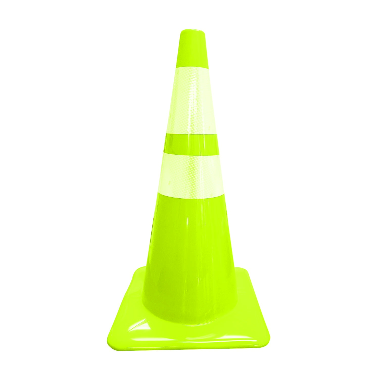 Yellow PVC 28" Traffic Cone 6" and 4" Reflective Collars Traffic