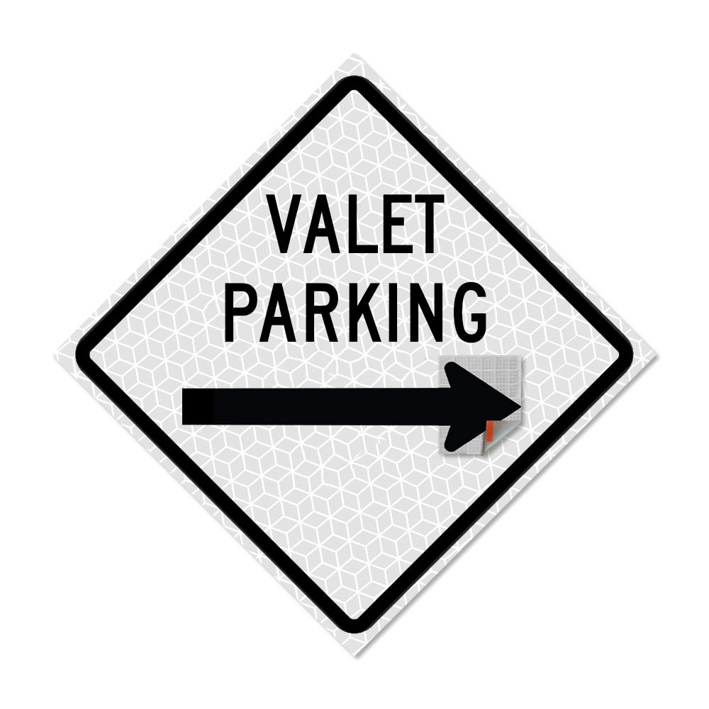 Valet Parking Sign 48" x 48" Roll Up Traffic Sign Traffic Cones For