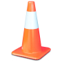 18" Orange Traffic Cone w/6" Reflective Collar, Made in USA 