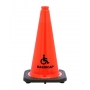 18" Handicap STENCIL Traffic Cone Black Base, 3 lbs