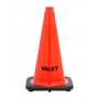 18" Valet STENCIL Traffic Cone Black Base, 3 lbs