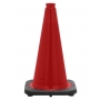 18" Red Traffic Cone Black Base, 3 lbs