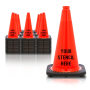 FREE STENCIL 18" Orange Traffic Cone, 3 lb Black Base