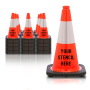 FREE STENCIL 18" Orange Traffic Cone, 3 lb Black Base, w/6" 3M Reflective Collar
