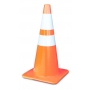 28" All Orange 10 lb Traffic Cone w/6" & 4" Reflective Collar - Made in USA