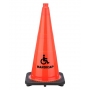 28" Handicap STENCIL Traffic Cone, 7 lb Black Base