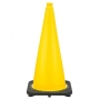 28" Yellow Traffic Cone Black Base, 7 lbs
