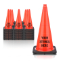 FREE STENCIL 28" Orange Traffic Cone, 7 lb Black Base