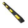 6ft Black Rubber Parking Block w/Yellow Reflective Stripes