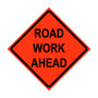 Road Work Ahead Roll-Up Traffic Sign