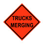 Trucks Merging Roll-Up Traffic Sign