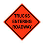 Trucks Entering Roadway Roll-Up Traffic Sign