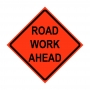 36" x 36" Roll Up Traffic Sign - Road Work Ahead