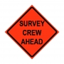36" x 36" Roll Up Traffic Sign and Heavy Duty Cross Brace - Survey Crew Ahead