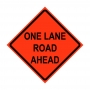36" x 36" Roll Up Traffic Sign - One Lane Road Ahead