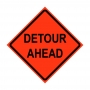 48" x 48" Roll Up Traffic Sign - Detour Ahead