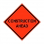 48" x 48" Roll Up Traffic Sign - Construction Ahead