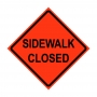 36" x 36" Roll Up Traffic Sign and Heavy Duty Cross Brace - Sidewalk Closed