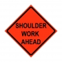 48" x 48" Roll Up Traffic Sign - Shoulder Work Ahead