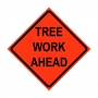 36" x 36" Roll Up Traffic Sign - Tree Work Ahead