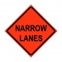 36" x 36" Roll Up Traffic Sign - Narrow Lanes