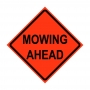 48" x 48" Roll Up Traffic Sign - Mowing Ahead