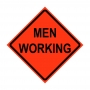 48" x 48" Roll Up Traffic Sign - Men Working