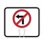 Traffic Cone Sign - NO LEFT TURN