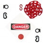 Danger Sign & Magnet Ring Carabiner Kit w/Plastic Chain