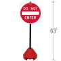 Official MUTCD 24" Do Not Enter Sign on Rolling Stand w/58" Pole