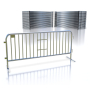 8ft Heavy Duty Galvanized Steel Crowd Control Barricade w/Flat Feet - 50 pack 