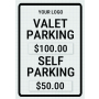 Flex Rate Custom Parking Valet Sign w/Stand