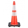 28" Slim Orange Traffic Cone Black Base, 7 lbs w/ 6" & 4" 3M Reflective Collar
