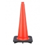 28" Slim Orange Traffic Cone Black Base, 7 lbs