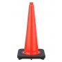28" Slim Line Orange Traffic Cone Black Base, 10 lbs