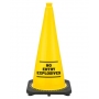 28" Yellow No Entry Explosives STENCIL Traffic Cone Black Base, 7 lbs