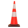 36" Reflective Collapsible Pop Up Traffic Cone w/LED Light  (Pack of 5)