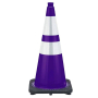 28" Purple Traffic Cone, 7 lb Black Base, w/6" & 4" 3M Reflective Collar 