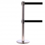 QueuePro Twin Polished Stainless Metal Retractable Belt Post 