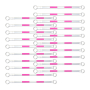 Retractable Cone Bar Pink & White - 20 Pack