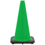 18" Kelly Green Traffic Cone, 3 lb Black Base