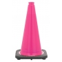 18" Pink Traffic Cone, 3 lb Black Base