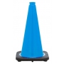 18" Sky Blue Traffic Cone, 3 lb Black Base