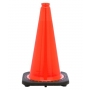 18" Orange Traffic Cone Black Base, 3 lbs