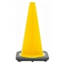 18" Yellow Traffic Cone, 3 lb Black Base