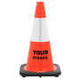 FREE STENCIL 18" Orange Traffic Cone, 3 lb Black Base, w/6" 3M Reflective Collar